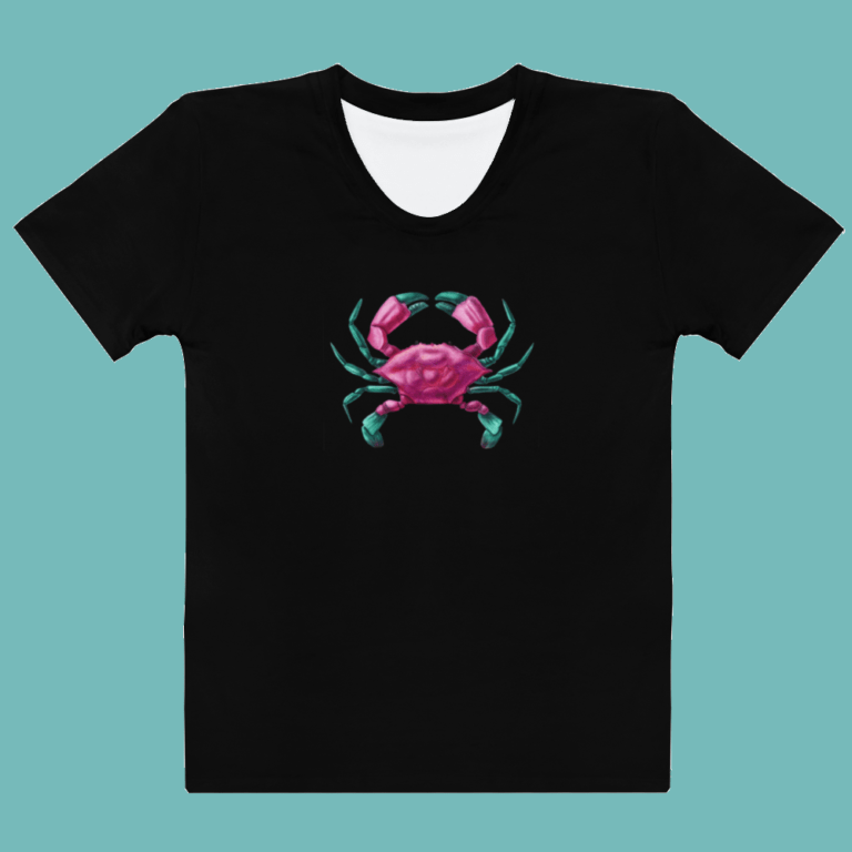 Cancer horoscope zodiac sign t-shirt black with colorful Cancer (crab)