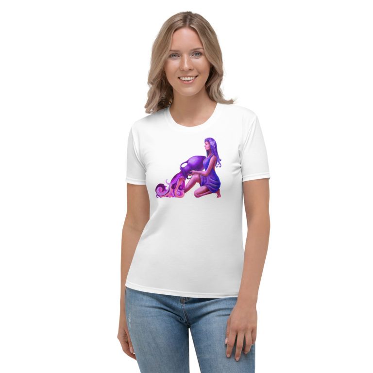 White Aquarius t-shirt for women
