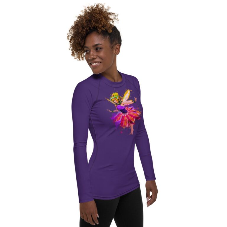 Purple, long-sleeved fairy shirt (rash guard) for women