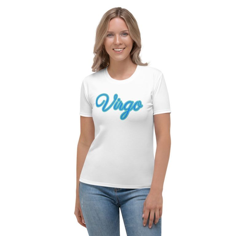 White-Blue-Green Virgo t-shirt for women